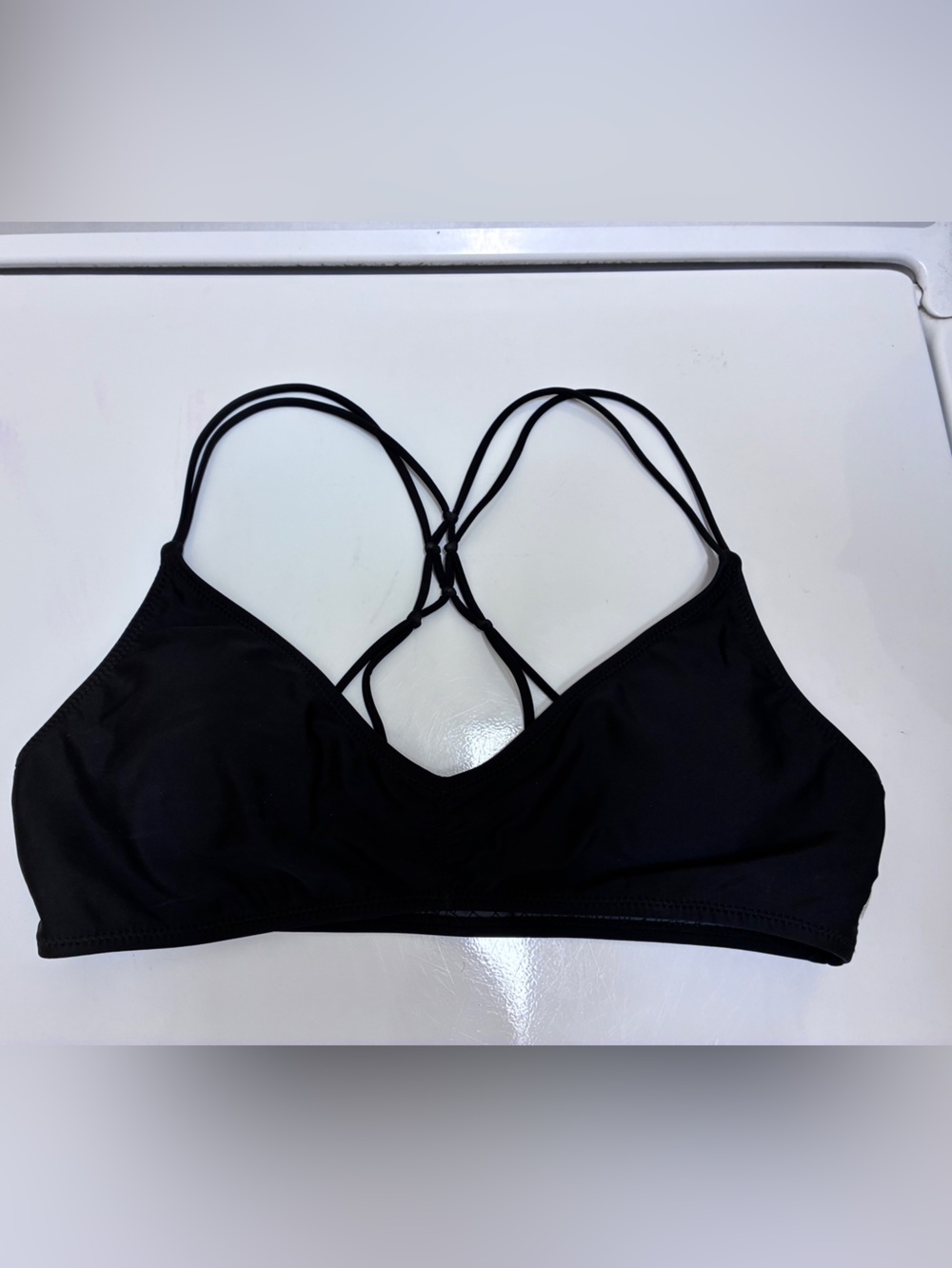 Volcom Black and Grey Reversible Bikini Top